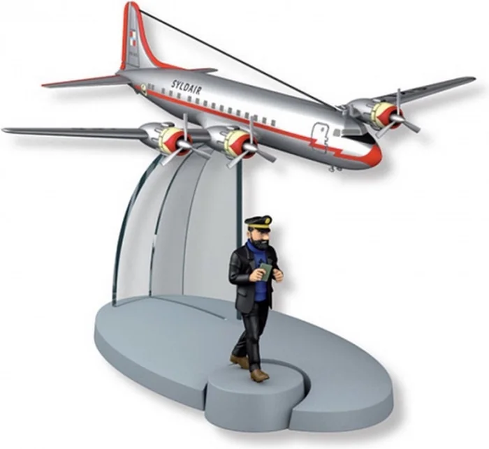 KUIFJE - FIGUUR - VLIEGTUIGCOLLECTIE - SYLDAIR PLANE - BESTEMMING MAAN - MOULINSART #24 29544